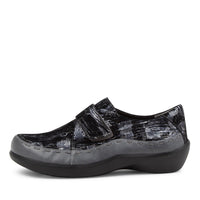 Women's Shoe, Brand Ziera in in Steel/ Black Multi shoe image outside view