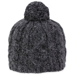 Quarter turn view Women's Pistil Hats style name Riley Beanie in color Grey. Sku: 0228-CHARCOAL