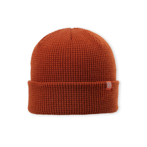 Men's Pistil Hats style name Tinh Beanie in color Brick. Sku: 0237-BRCK
