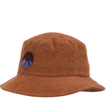 Quarter turn Women's Pistil Hats style name Bondi Corduroy Bucket in color Chocolate. Sku: 0358-CHOCOLATE