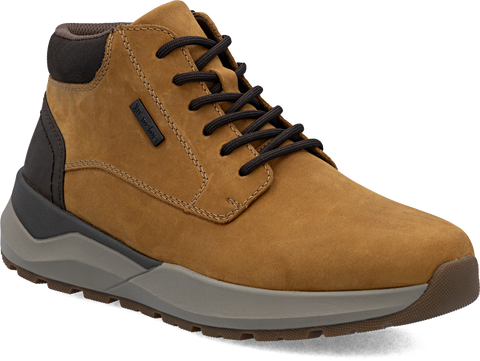 Quarter turn view Men's Rieker Footwear style name Thorben 01 Waterproof in color BTTR/MOBRN. Sku: 06001-68
