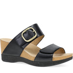 Quarter Turn Women's Shannon Footwear in Black Burnished Nappa. Sku: 10001100200