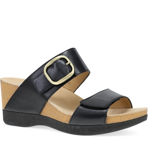 Quarter Turn Women's Shannon Footwear in Black Burnished Nappa. Sku: 10001100200