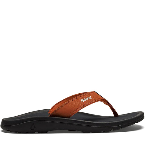 Quarter turn Men's Olukai Footwear style name Ohana in color Dirt/ Lava Rock. Sku: 10110-70LR