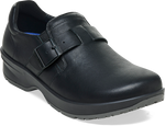 Quarter turn view Women's Birkenstock Footwear style name Caris Pro Regular in color BLACK. Sku: 1027414