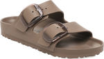 Quarter turn view Women's Birkenstock Footwear style name Arizona Eva Big Buckle Narrow in color GRAY TAUPE. Sku: 1030389