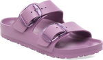 Quarter turn view Women's Birkenstock Footwear style name Arizona Eva Big Buckle Narrow in color MAUVE. Sku: 1030412