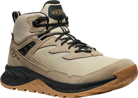 Quarter turn view Men's KEEN Footwear style name Hightrail Mid Waterproof Wide in color BRIND/OAK. Sku: 1030508