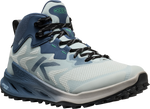 Quarter turn view Women's KEEN Footwear style name Zionic Nxt Mid Waterproof in color BLU/WNTGRN. Sku: 1031179
