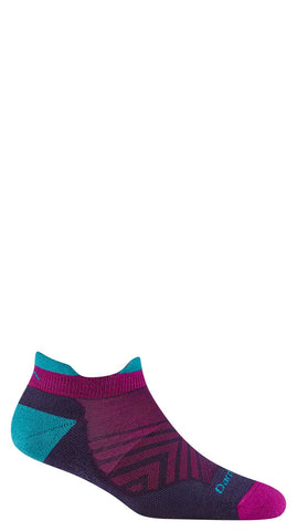 Women's Darn Tough Socks style name Run No Show Tab Ultra Light Cushion in color Blackberry. Sku: 1047-BLACKBERRY