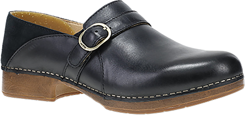 Quarter turn view Women's Dansko Footwear style name Margaret in color BLK BRN CA. Sku: 10700020600