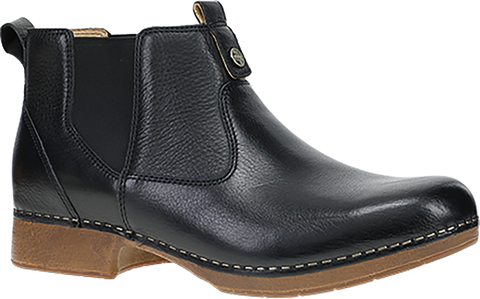 Quarter turn view Women's Dansko Footwear style name Michele in color BLACK WAXY. Sku: 10701020600