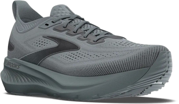 Quarter turn view Men's Brooks Footwear style name Glygerin GTS 23 Double Wide in color Grey/ Blackened Pearl/ Black. Sku: 110503-4E096