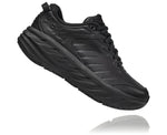 Side view Women's Hoka Bondi Slip Resistant in Black. Sku: 1110521BBLC