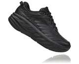 Side view Women's Hoka Bondi Slip Resistant in Black. Sku: 1110521BBLC