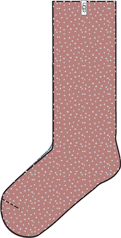 Quarter turn view Women's UGG Sock style name Darcy Cozy Sock in color PINK DAWN. Sku: 1121163-PDW