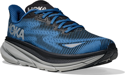 Quarter turn view Men's HOKA Footwear style name Clifton 9 GTX in color BGYN. Sku: 1141470F-BGYN
