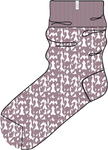 Quarter turn view Women's UGG Sock style name Rib Knit Slouchy Quarter in color SHADOW. Sku: 1153340-SHAD