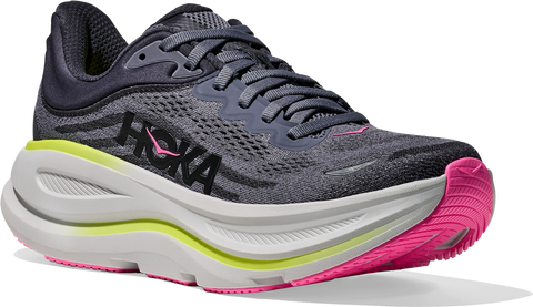 Quarter turn view Women's HOKA Footwear style name Bondi 9 in color CYG. Sku: 1162012-CYG