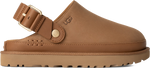 Quarter turn view Women's UGG Footwear style name Goldenstar Villa Clog in color CHESTNUT. Sku: 1169590-CHE