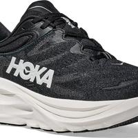 Quarter turn view Women's HOKA Footwear style name Gaviota 6 XWide in color Black/ White. Sku: 1171937-BWHT