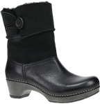 Quarter turn view Women's Dansko Footwear style name Lillith in color BLK WAX ML. Sku: 2223020200