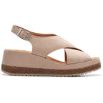 Quarter view Women's Clarks Footwear style name Kassanda Step in color Sand Nubuck. Sku: 26177302