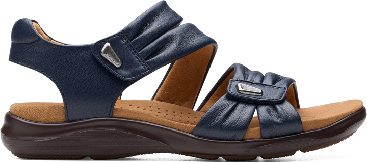 Quarter turn view Women's Clarks Footwear style name Kitly Ave in color Navy. Sku: 26177305