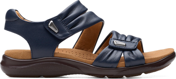 Quarter turn view Women's Clarks Footwear style name Kitly Ave in color Navy. Sku: 26177305
