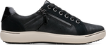 Quarter turn view Women's Clarks Footwear style name Nalle Zen Wide in color BLK INTRST. Sku: 26183115W
