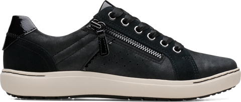 Quarter turn view Women's Clarks Footwear style name Nalle Zen in color BLK INTRST. Sku: 26183115