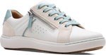 Quarter turn view Women's Clarks Footwear style name Nalle Zen in color WHTCMBI LE. Sku: 26183122