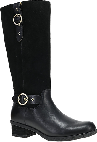 Quarter turn view Women's Dansko Footwear style name Dawn Waterproof in color BLK WP ML. Sku: 2937020200