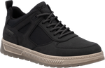 Quarter turn view Men's Rieker Footwear style name Ralf 04 in color SCHWARZ. Sku: 37004-00