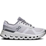 Quarter turn Men's On Running Footwear style name Cloudrunner 2 in color Frost/ White. Sku: 3ME10140622