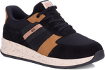 Quarter turn view Men's Drew Footwear style name Connor 4E in color BLK COMBO. Sku: 40113-194E