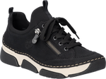 Quarter turn view Women's Rieker Footwear style name Angela 73 in color NABU/SCUBA. Sku: 45973-00
