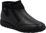 Quarter turn view Women's Rieker Footwear style name Donna 70 Waterproof in color SCHWARZ. Sku: 47270-00