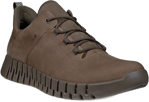 Quarter turn view Men's ECCO Footwear style name Gruuv Gore-Tex U-Bell in color DARK CLAY. Sku: 525224-02559