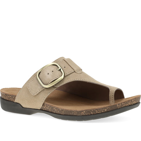 Quarter turn Women's Dansko Footwear style name Rylee in color Sand Suede. Sku: 6031035300