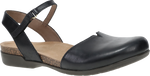 Quarter turn view Women's Dansko Footwear style name Rowan Wide in color BLK WAX BN. Sku: 6032475300