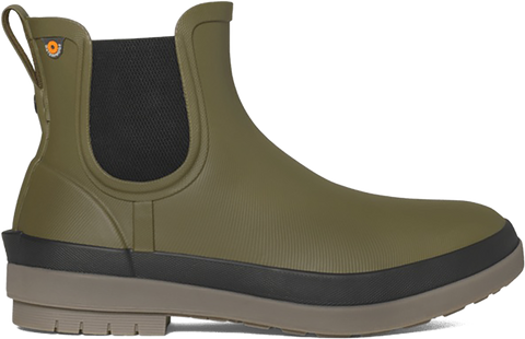 Quarter turn view Women's Bogs Footwear style name Amanda Plush II Chelsea in color OLIVE MLT. Sku: 72703-302