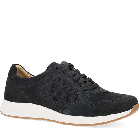Quarter Turn Women's Catie Footwear in Black Burnished Suede. Sku: 8601020300