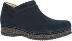 Quarter turn view Women's Dansko Footwear style name Muriel in color BLACK SUED. Sku: 9615020200