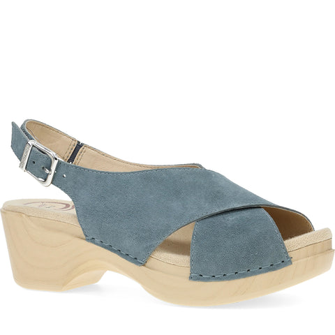 Quarter Turn Women's Sloane Footwear in Denim Suede. Sku: 9852711400
