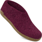 Quarter turn view Women's Glerups Footwear style name Shoe Leather in color CRANBERRY. Sku: A-07