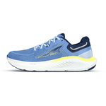Quarter view Women's Altra Footwear style name Paradigm 7 Wide in color Blue. Sku: AL0A85N7-440