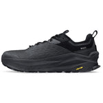 Quarter turn view Men's Altra Footwear style name Olympus 6 Hike Low Gore-Tex in color Black. Sku: AL0A85NM-000