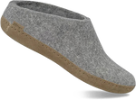 Quarter turn view Women's Glerups Footwear style name Slip-On Leather in color GREY. Sku: B-01-00