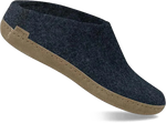 Quarter turn view Women's Glerups Footwear style name Slip-On Leather in color DENIM. Sku: B-10